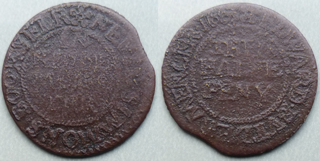 Kidderminster, Nevil Simmons, Edward Butler 1663 halfpenny